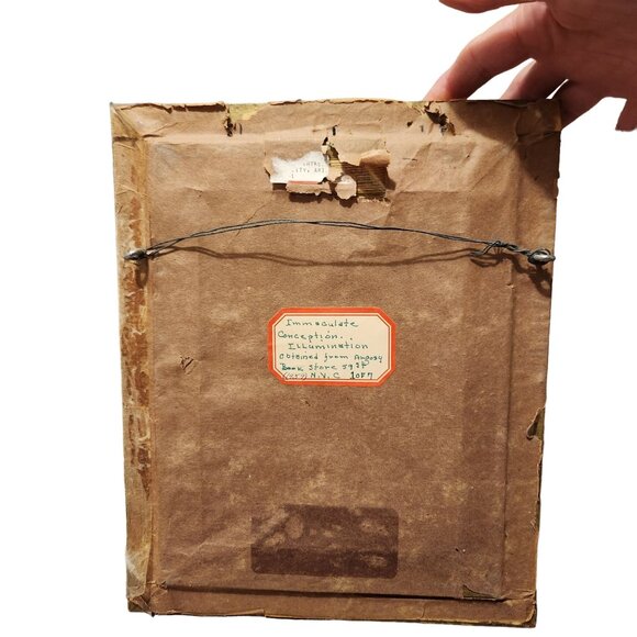 Framed Immaculate Conception Illumination Print With Gold Leaf Details - 10" X 8 - Picture 3 of 9